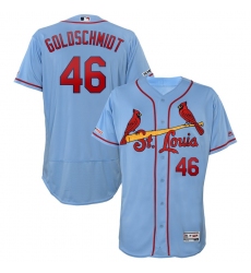 Men's St. Louis Cardinals #46 Paul Goldschmidt Majestic Light Blue Alternate Authentic Collection Flex Base Player Jersey