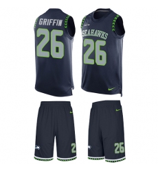 Men's Nike Seattle Seahawks #26 Shaquill Griffin Limited Steel Blue Tank Top Suit NFL Jersey