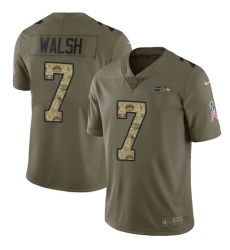 Youth Nike Seattle Seahawks #7 Blair Walsh Limited Olive/Camo 2017 Salute to Service NFL Jersey