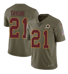 Youth Nike Washington Redskins #21 Sean Taylor Limited Olive 2017 Salute to Service NFL Jersey