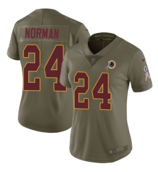 Women's Nike Washington Redskins #24 Josh Norman Limited Olive 2017 Salute to Service NFL Jersey