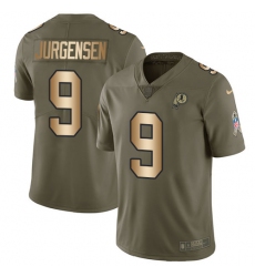 Men's Nike Washington Redskins #9 Sonny Jurgensen Limited Olive/Gold 2017 Salute to Service NFL Jersey
