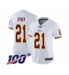 Women's Washington Redskins #21 Earnest Byner White Vapor Untouchable Limited Player 100th Season Football Jersey
