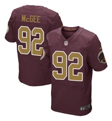 Men's Nike Washington Redskins #92 Stacy McGee Elite Burgundy Red/Gold Number Alternate 80TH Anniversary NFL Jersey