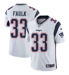 Youth Nike New England Patriots #33 Kevin Faulk White Vapor Untouchable Limited Player NFL Jersey