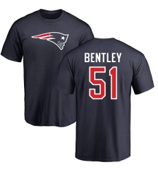 NFL Nike New England Patriots #51 Ja'Whaun Bentley Navy Blue Name & Number Logo T-Shirt