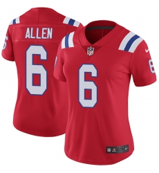 Women's Nike New England Patriots #6 Ryan Allen Red Alternate Vapor Untouchable Limited Player NFL Jersey