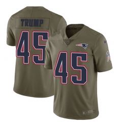 Men's Nike New England Patriots #45 Donald Trump Limited Olive 2017 Salute to Service NFL Jersey