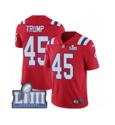 Men's Nike New England Patriots #45 Donald Trump Red Alternate Vapor Untouchable Limited Player Super Bowl LIII Bound NFL Jersey