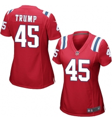 Women's Nike New England Patriots #45 Donald Trump Game Red Alternate NFL Jersey
