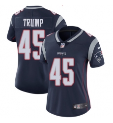 Women's Nike New England Patriots #45 Donald Trump Navy Blue Team Color Vapor Untouchable Limited Player NFL Jersey