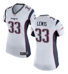 Women's Nike New England Patriots #33 Dion Lewis Game White NFL Jersey