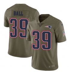 Youth Nike New England Patriots #39 Montee Ball Limited Olive 2017 Salute to Service NFL Jersey