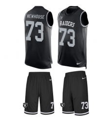 Men's Nike Oakland Raiders #73 Marshall Newhouse Limited Black Tank Top Suit NFL Jersey