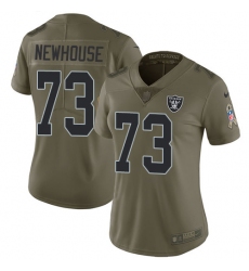 Women's Nike Oakland Raiders #73 Marshall Newhouse Limited Olive 2017 Salute to Service NFL Jersey