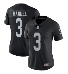 Women's Nike Oakland Raiders #3 E. J. Manuel Black Team Color Vapor Untouchable Limited Player NFL Jersey