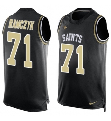 Men's Nike New Orleans Saints #71 Ryan Ramczyk Limited Black Player Name & Number Tank Top NFL Jersey