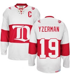 Men's CCM Detroit Red Wings #19 Steve Yzerman Premier White Winter Classic Throwback NHL Jersey