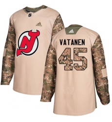 Men's Adidas New Jersey Devils #45 Sami Vatanen Authentic Camo Veterans Day Practice NHL Jersey