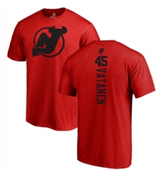 NHL Adidas New Jersey Devils #45 Sami Vatanen Red One Color Backer T-Shirt
