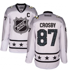 Men's Reebok Pittsburgh Penguins #87 Sidney Crosby Authentic White Metropolitan Division 2017 All-Star NHL Jersey