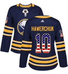Women's Adidas Buffalo Sabres #10 Dale Hawerchuk Authentic Navy Blue USA Flag Fashion NHL Jersey