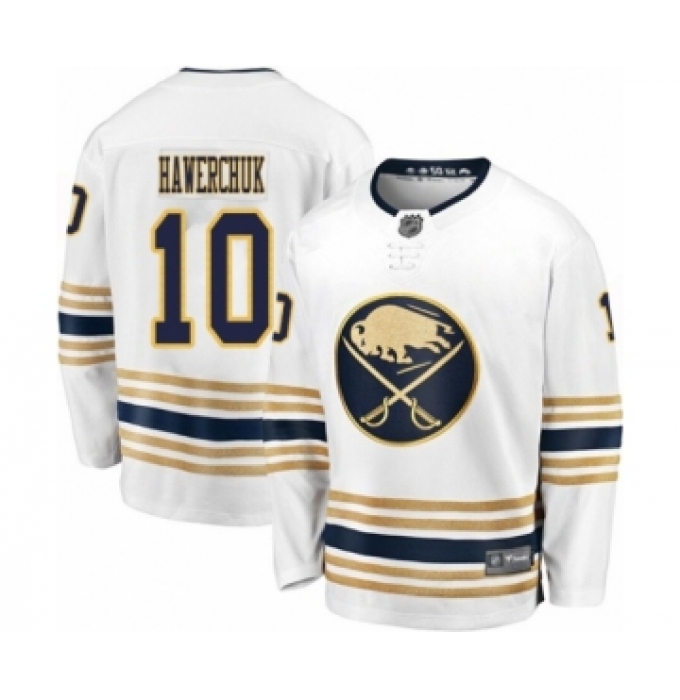 Youth Buffalo Sabres #10 Dale Hawerchuk Fanatics Branded White 50th Season Breakaway Hockey Jersey