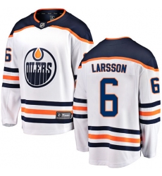 Men's Edmonton Oilers #6 Adam Larsson Fanatics Branded White Away Breakaway NHL Jersey