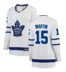Women's Toronto Maple Leafs #15 Matt Martin Authentic White Away Fanatics Branded Breakaway NHL Jersey