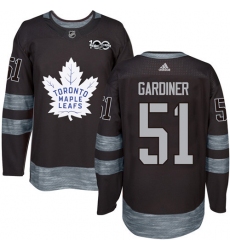 Men's Adidas Toronto Maple Leafs #51 Jake Gardiner Authentic Black 1917-2017 100th Anniversary NHL Jersey