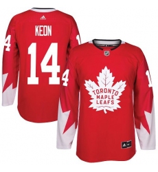 Men's Adidas Toronto Maple Leafs #14 Dave Keon Premier Red Alternate NHL Jersey