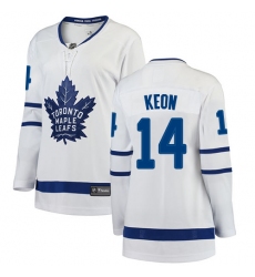 Women's Toronto Maple Leafs #14 Dave Keon Authentic White Away Fanatics Branded Breakaway NHL Jersey