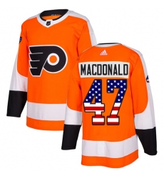 Youth Adidas Philadelphia Flyers #47 Andrew MacDonald Authentic Orange USA Flag Fashion NHL Jersey