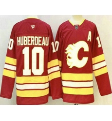Men's Calgary Flames #10 Jonathan Huberdeau Red Authentic Jersey