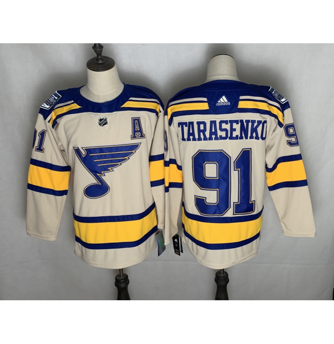 Men's St. Louis Blues #91 Vladimir Tarasenko adidas Cream 2022 Winter Classic Authentic Player Jersey
