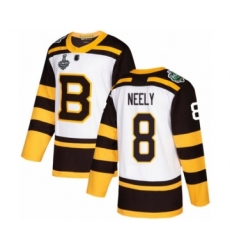 Youth Boston Bruins #8 Cam Neely Authentic White Winter Classic 2019 Stanley Cup Final Bound Hockey Jersey