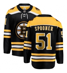 Men's Boston Bruins #51 Ryan Spooner Authentic Black Home Fanatics Branded Breakaway NHL Jersey