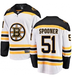 Men's Boston Bruins #51 Ryan Spooner Authentic White Away Fanatics Branded Breakaway NHL Jersey