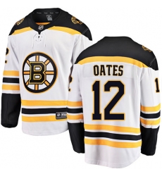 Men's Boston Bruins #12 Adam Oates Authentic White Away Fanatics Branded Breakaway NHL Jersey