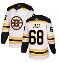 Youth Adidas Boston Bruins #68 Jaromir Jagr Authentic White Away NHL Jersey