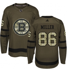 Men's Adidas Boston Bruins #86 Kevan Miller Premier Green Salute to Service NHL Jersey