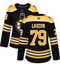 Women's Adidas Boston Bruins #79 Jeremy Lauzon Premier Black Home NHL Jersey
