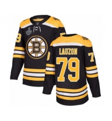 Youth Boston Bruins #79 Jeremy Lauzon Authentic Black Home 2019 Stanley Cup Final Bound Hockey Jersey