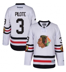 Men's Reebok Chicago Blackhawks #3 Pierre Pilote Premier White 2017 Winter Classic NHL Jersey
