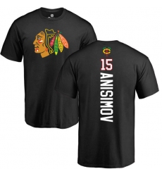 NHL Adidas Chicago Blackhawks #15 Artem Anisimov Black Backer T-Shirt