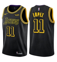 Youth Nike Los Angeles Lakers #11 Brook Lopez Swingman Black NBA Jersey - City Edition