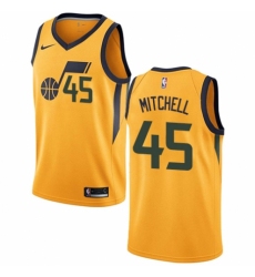 Men's Nike Utah Jazz #45 Donovan Mitchell Authentic Gold NBA Jersey Statement Edition