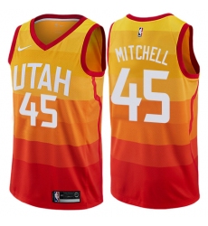 Men's Nike Utah Jazz #45 Donovan Mitchell Swingman Orange NBA Jersey - City Edition