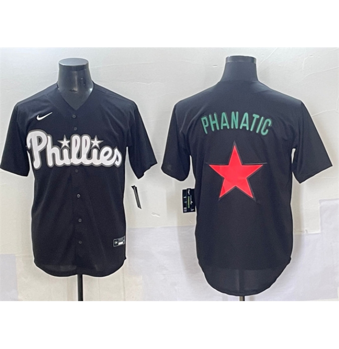 Men's Philadelphia Phillies Phanatic Black Lights Out Limited Stitched Baseball Jersey