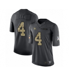 Men's Arizona Cardinals #4 Andy Lee Limited Black 2016 Salute to Service Football Jersey